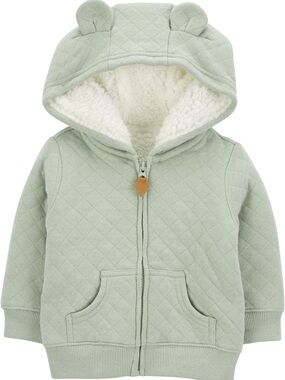 Simple Joys by Carter's Baby Hooded Sweater Jacket with Sherpa Lining 3-6Mos